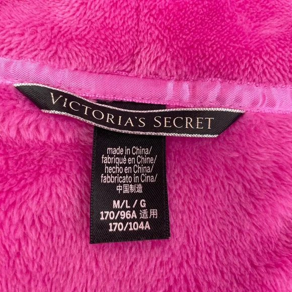 Victoria’s Secret Logo Pink Robe Knee Length Size M/L - Picture 6 of 7